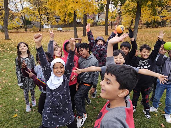 Group of happy kids